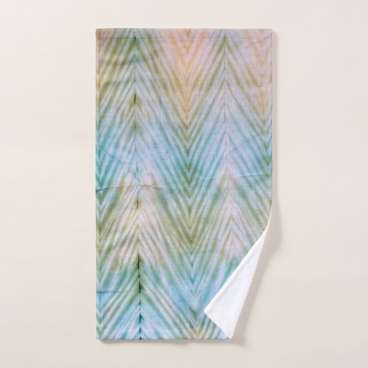 Ensemble de serviettes de bain Shibori Dye Blue Ch (Serviette à main)
