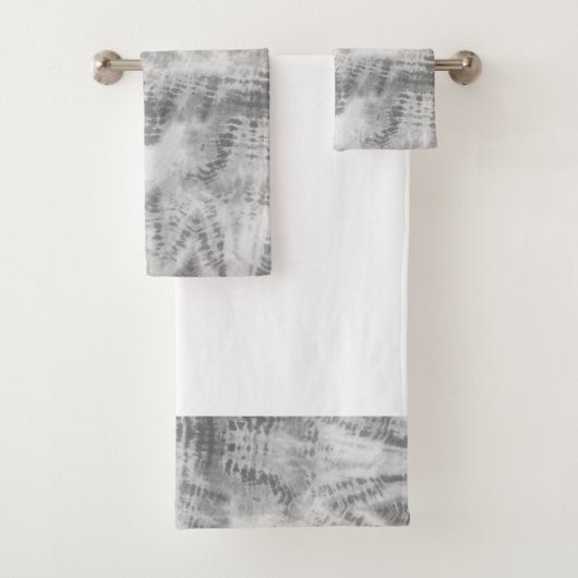 Ensemble de serviettes de bain Shibori Tie Dye Bla (En situation)