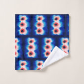 Ensemble de serviettes de bain Shibori Tie Dye Blu (Gant de toilette)