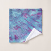 Ensemble de serviettes de bain Shibori Tie Dye Blu (Gant de toilette)