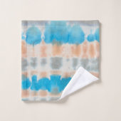 Ensemble de serviettes de bain Shibori Tie Dye Blu (Gant de toilette)