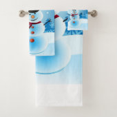 Ensemble de serviettes de bain Snowman (En situation)