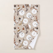 Ensemble de serviettes de bain Snowman de Noël (Serviette à main)