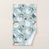 Ensemble de serviettes de bain Snowman de Noël (Serviette à main)