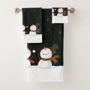 Ensemble de serviettes de bain Snowman de Noël