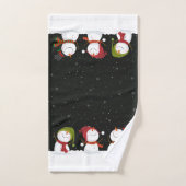 Ensemble de serviettes de bain Snowman de Noël (Serviette à main)