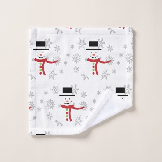 Ensemble de serviettes de bain Snowman et Snowflak (Gant de toilette)