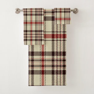 Ensemble De Serviettes De Bain Tartan Brown