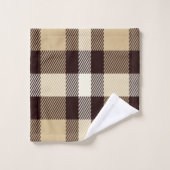 Ensemble de serviettes de bain Tartan Marron (Gant de toilette)