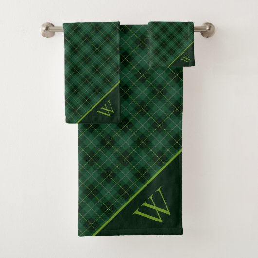 Ensemble De Serviettes De Bain Tartan Monogramme (En situation)