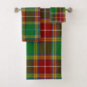 Ensemble De Serviettes De Bain Tartan Vert Moderne