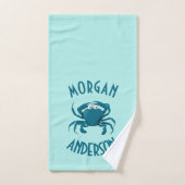 Ensemble de serviettes de bain thème plage crabe b (Serviette à main)