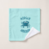 Ensemble de serviettes de bain thème plage crabe b (Gant de toilette)