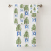 Ensemble de serviettes de bain Topiary Blue Plante (En situation)
