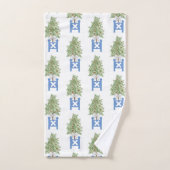 Ensemble de serviettes de bain Topiary Blue Plante (Serviette à main)
