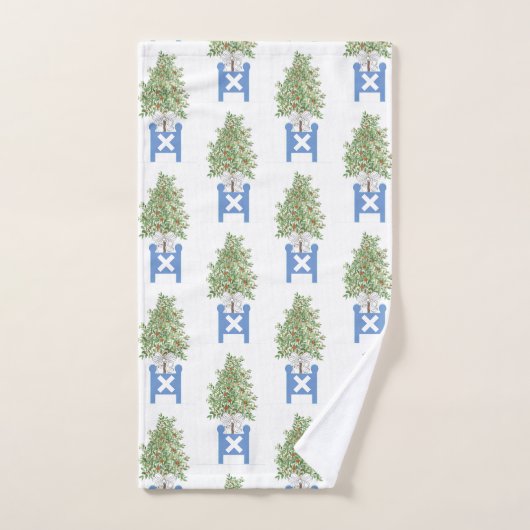 Ensemble de serviettes de bain Topiary Blue Plante (Serviette à main)
