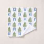 Ensemble de serviettes de bain Topiary Blue Plante (Gant de toilette)