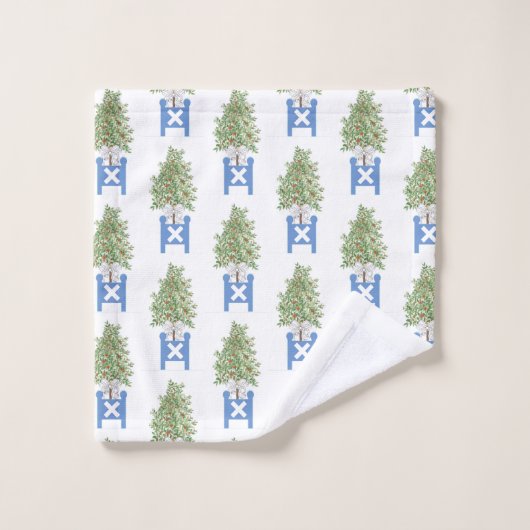 Ensemble de serviettes de bain Topiary Blue Plante (Gant de toilette)