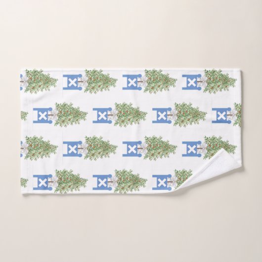 Ensemble de serviettes de bain Topiary Blue Plante (Serviette à main)