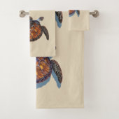 Ensemble de serviettes de bain tortue de mer (En situation)