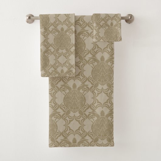Ensemble de serviettes de bain Tortue de mer Gris (En situation)