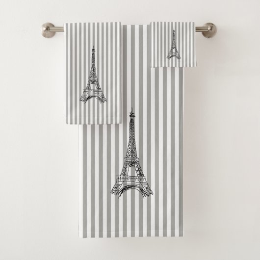 Ensemble de serviettes de bain Tour Eiffel (En situation)