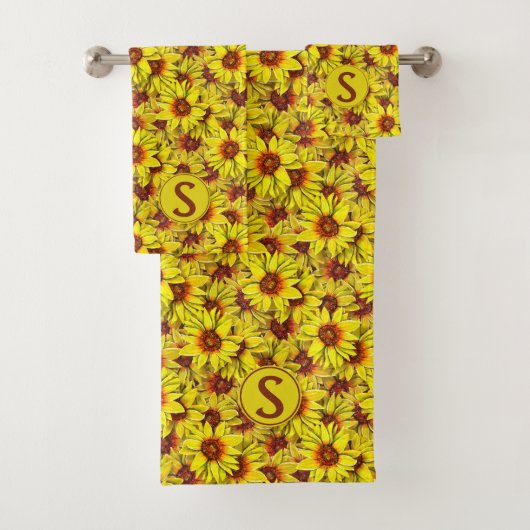 Ensemble de serviettes de bain Tournesol (En situation)