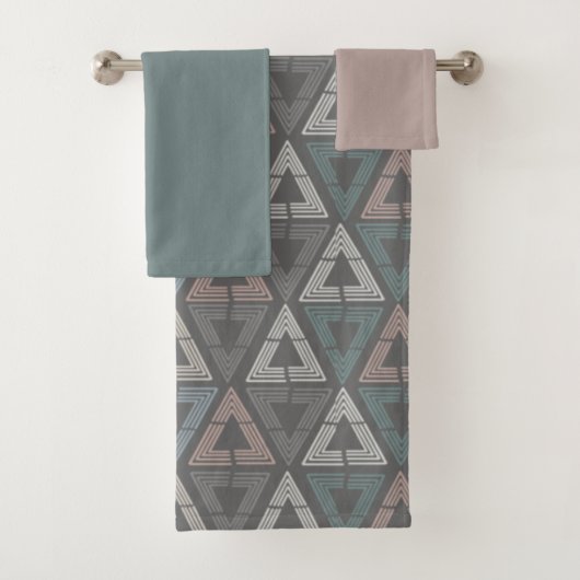 Ensemble de serviettes de bain Triangles scandinav (En situation)