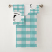 Ensemble de serviettes de bain turquoise Buffalo P (En situation)