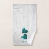 Ensemble de serviettes de bain turquoise Coeur per (Serviette à main)