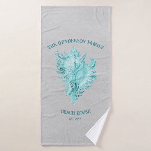Ensemble de serviettes de bain turquoise Conch She (Serviette de bain)