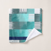 Ensemble De Serviettes De Bain turquoise Et Gris (Gant de toilette)