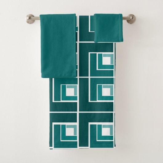 Ensemble de serviettes de bain turquoise Topsy Tur (En situation)