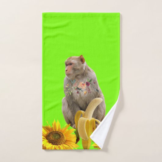 Ensemble de serviettes de bain vert de singe flora (Serviette à main)