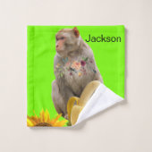 Ensemble de serviettes de bain vert de singe flora (Gant de toilette)