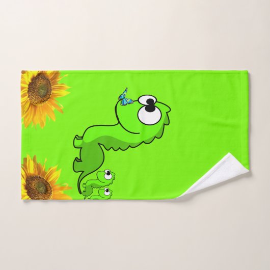 Ensemble de serviettes de bain vert Dinosaure Flor (Serviette à main)