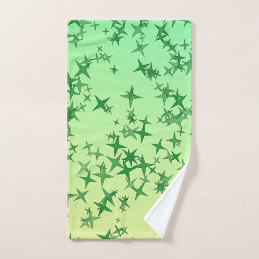 Ensemble de serviettes de bain vert et jaune (Serviette à main)