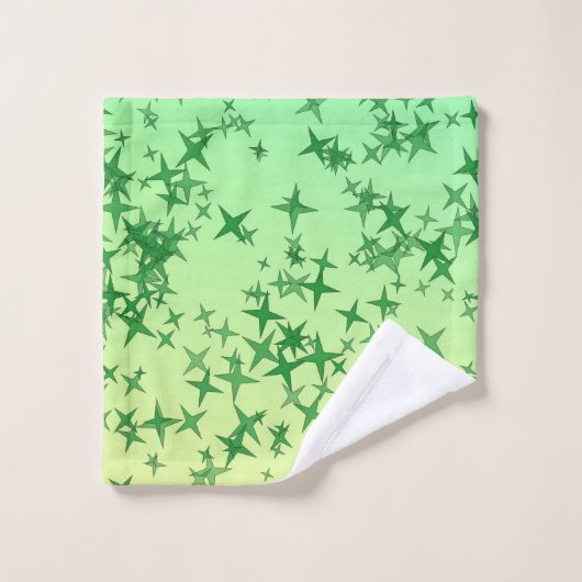 Ensemble de serviettes de bain vert et jaune (Gant de toilette)