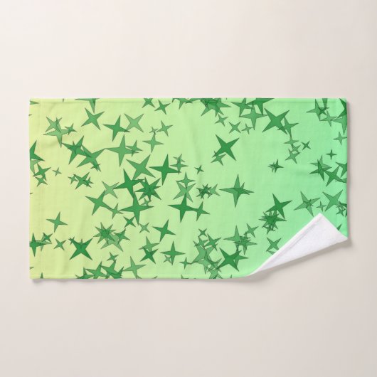 Ensemble de serviettes de bain vert et jaune (Serviette à main)