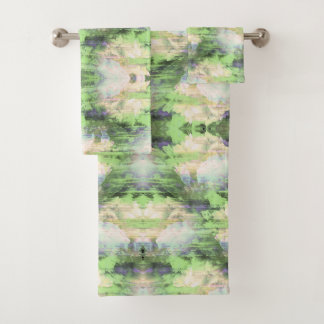 Ensemble de serviettes de bain vert nature
