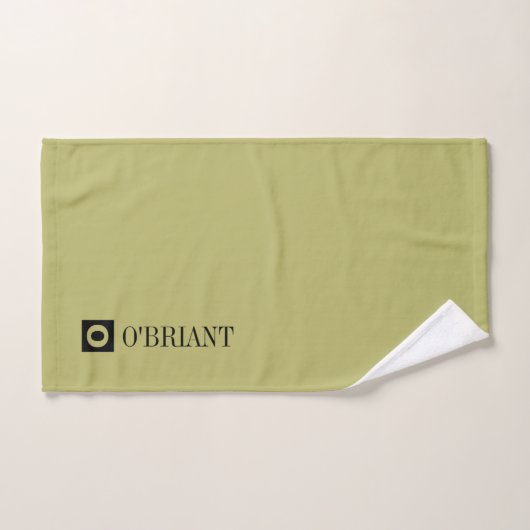 Ensemble de serviettes de bain vert olive monogram (Serviette à main)