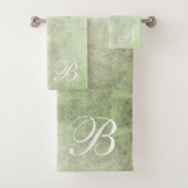 Ensemble de serviettes de bain vert Sage clair mon (En situation)