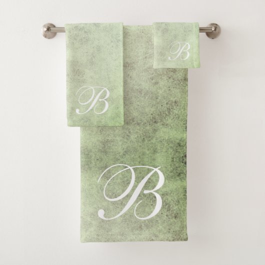 Ensemble de serviettes de bain vert Sage clair mon (En situation)