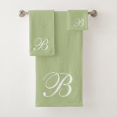 Ensemble de serviettes de bain vert Sage clair mon (En situation)
