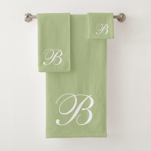Ensemble de serviettes de bain vert Sage clair mon (En situation)