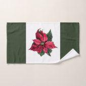 Ensemble de serviettes de bain vertes avec poinset (Serviette à main)