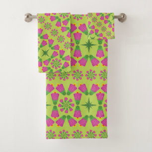 Ensemble de serviettes de bain vertes Mandalas Fle