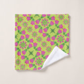 Ensemble de serviettes de bain vertes Mandalas Fle (Gant de toilette)