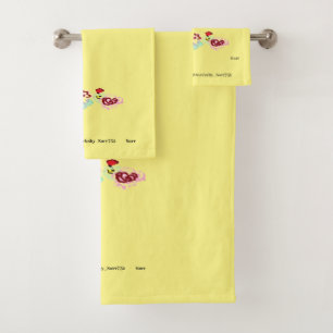 Ensemble de serviettes de bain : Vin avec Rose