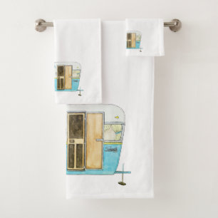 Ensemble de serviettes de bain Vintage Camper Trai